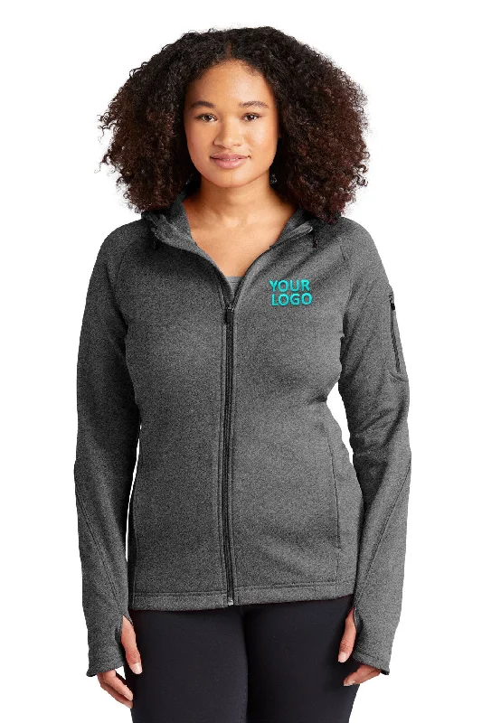 Sport-Tek Ladies Tech Fleece Customized Full-Zip Hooded Jackets, Graphite Heather A-Line Jacket Boat Neck Shawl Collar Sport-Tek Ladies Tech Fleece Customized Full-Zip Hooded Jackets, Graphite Heather A-Line Jacket Boat Neck Shawl Collar