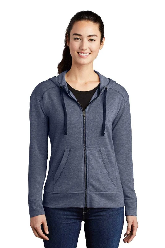 Sport-Tek LST293 Ladies PosiCharge Tri-Blend Wicking Fleece Full-Zip Hooded Jacket - True Navy Heather One-Shoulder Jacket Off-the-Shoulder Jacket Asymmetrical Jacket Sport-Tek LST293 Ladies PosiCharge Tri-Blend Wicking Fleece Full-Zip Hooded Jacket - True Navy Heather One-Shoulder Jacket Off-the-Shoulder Jacket Asymmetrical Jacket