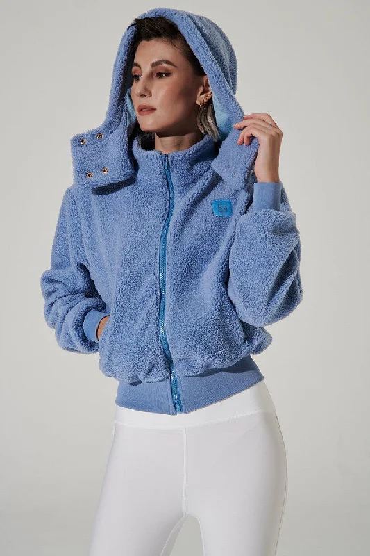Teddy Sherpa Jacket - Lichen Blue Elasticated Jacket Padded Jacket Insulated Jacket
