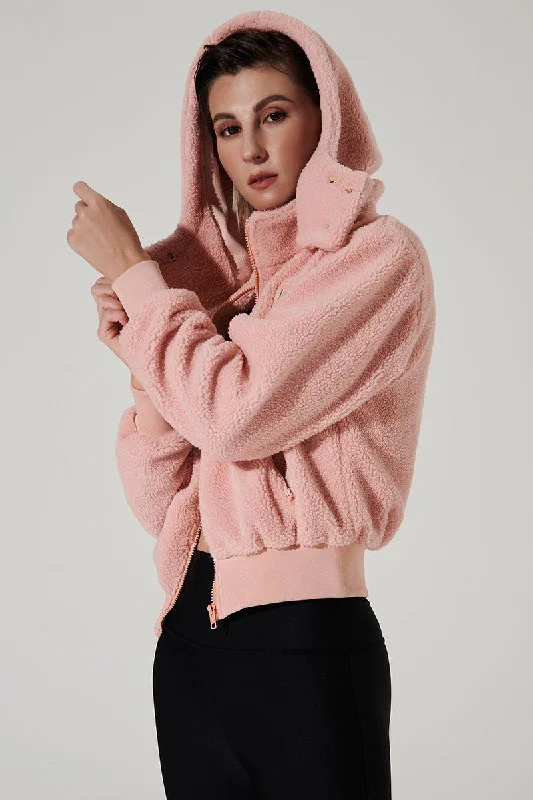 Teddy Sherpa Jacket - Rose Quartz Notch Collar Jacket Peter Pan Collar Jacket Cowl Neck Jacket Teddy Sherpa Jacket - Rose Quartz Notch Collar Jacket Peter Pan Collar Jacket Cowl Neck Jacket