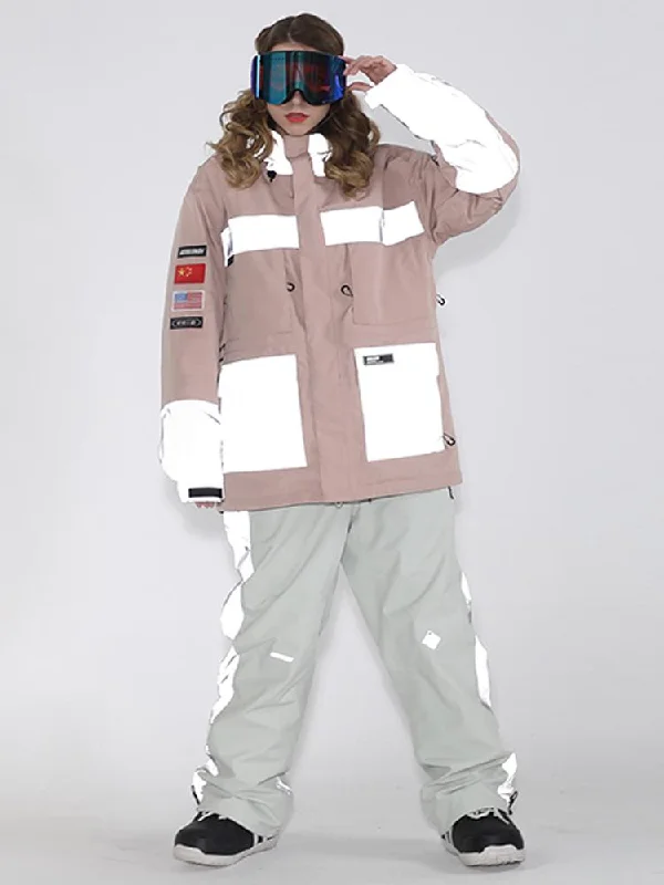 Women's Unisex Gsou Snow Venture Neon Glimmer Snow Jacket & Pants Set