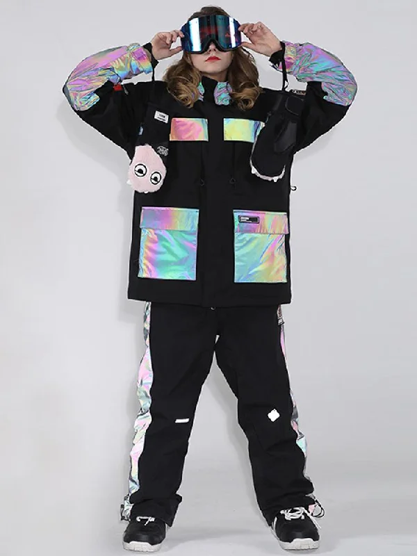 Women's Unisex Gsou Snow Venture Neon Glimmer Snow Jacket & Pants Set