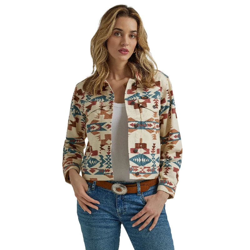 Wrangler Women's Western Arinted Boyfriend Jacket Aztec Elasticated Jacket Padded Jacket Insulated Jacket Wrangler Women's Western Arinted Boyfriend Jacket Aztec Elasticated Jacket Padded Jacket Insulated Jacket