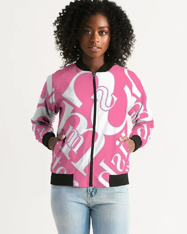 Fly Ma " Bubbleyum Pink " Women's All-Over Print Bomber Jacket