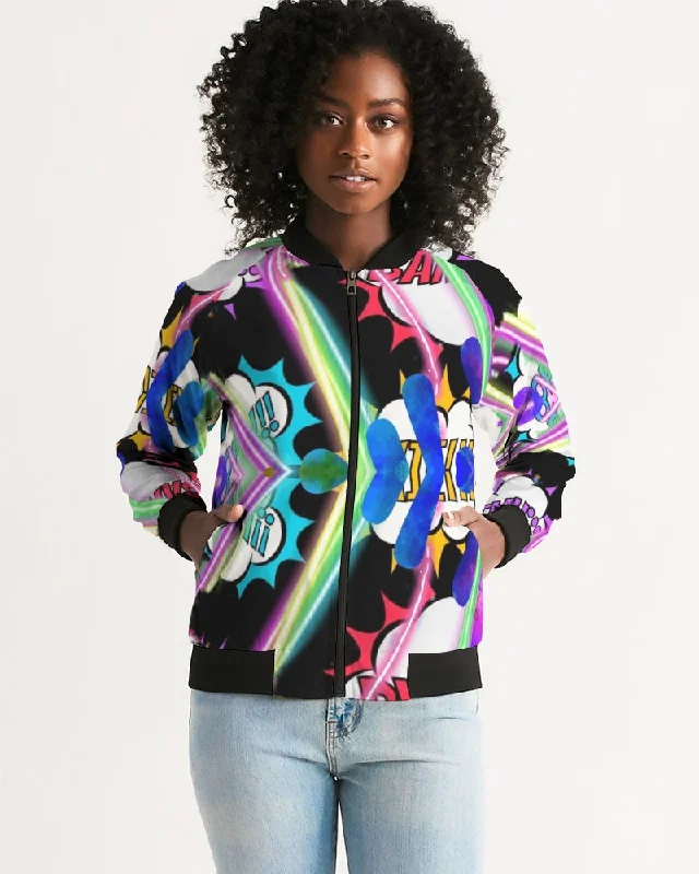 Fly Ma " DR.Y.P Comic " Women's All-Over Print Bomber Jacket