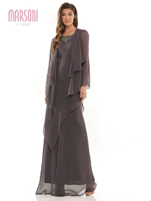 Marsoni 1230 Long Sleeveless Formal Jacket Dress