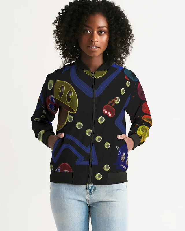 Mister Stylish " Pac Man " Women's All-Over Print Bomber Jacket