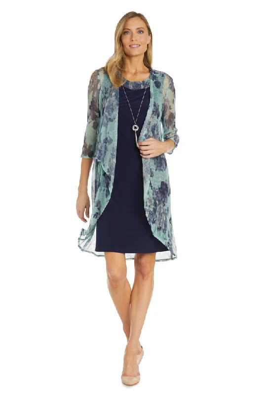 R&M Richards 1087 Mother of the Bride Short Printed Jacket Dress