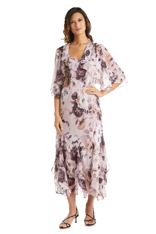 R&M Richards 7915 Long Two Piece Floral Jacket Dress