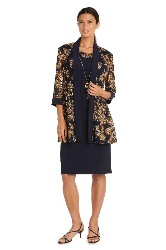 R&M Richards 9033 Short Two Piece Print Jacket Dress