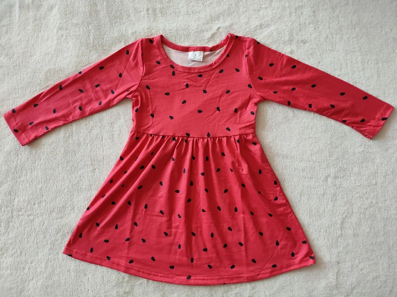 RTS NO MOQ SALES  G2-16-2[\ Watermelon seed red long-sleeved skirt