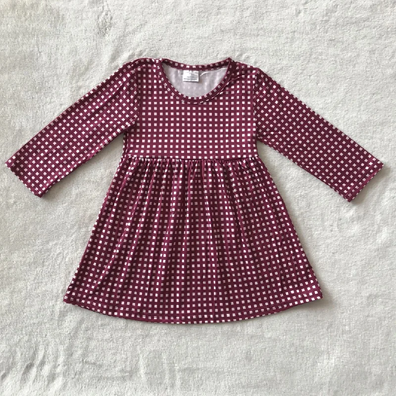 RTS NO MOQ SALES  G3-20-5;'` Square plaid dark red skirt