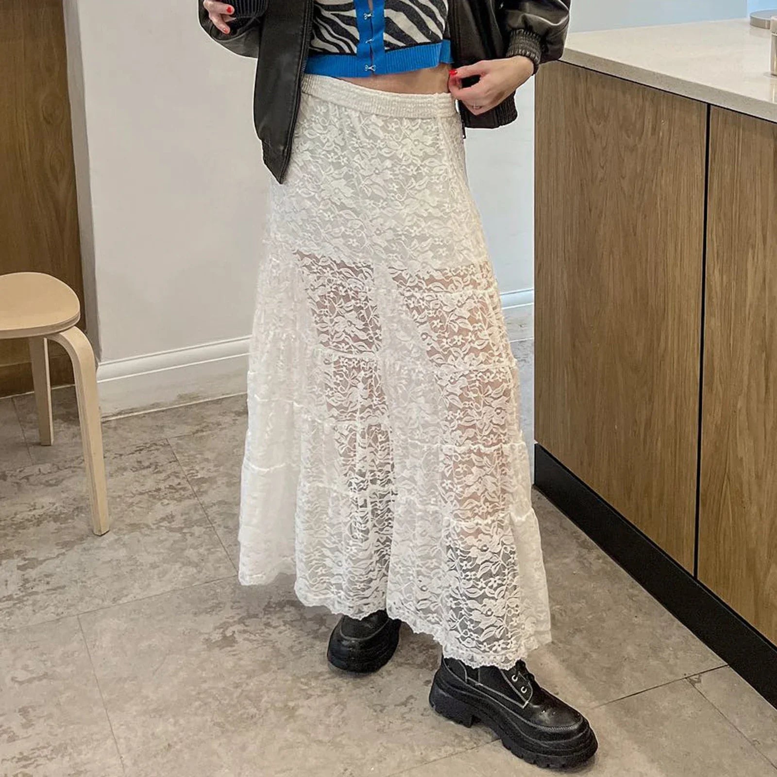 White Lace Midi Skirts for Women Y2k Fairy Grunge Half Skirt E-Girls See-Through Maxi Long Skirt Vintage silk skirt smooth White Lace Midi Skirts for Women Y2k Fairy Grunge Half Skirt E-Girls See-Through Maxi Long Skirt Vintage silk skirt smooth