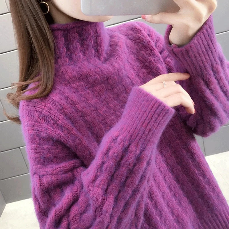 2020 new autumn and winter Mahua chelizi red sweater for women