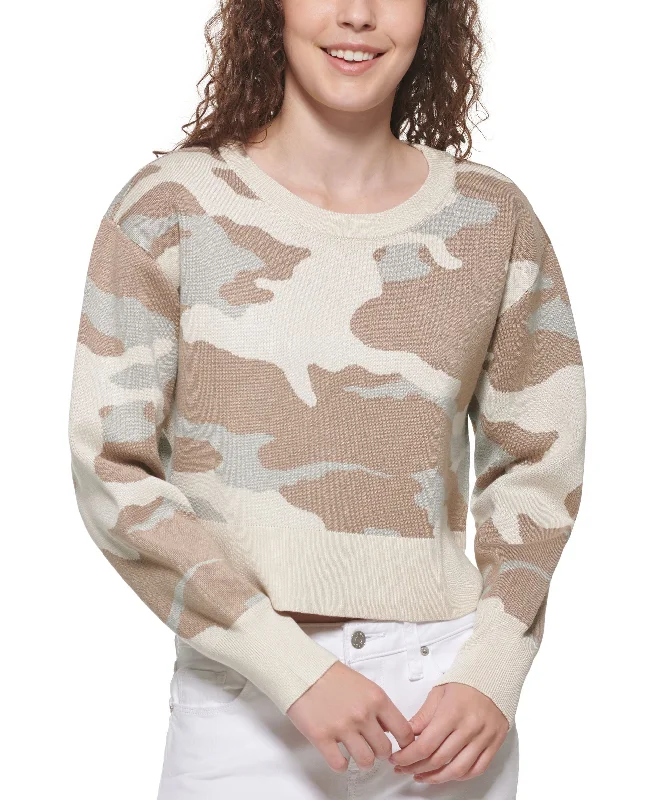 DKNY Printed Cropped Sweater