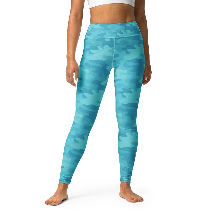 ELEVATED ESSENTIALS, BOOTY BOOSTING HIGH WAISTBAND LEGGING TURQUOISE CAMO Cozy Fashion Leggings ELEVATED ESSENTIALS, BOOTY BOOSTING HIGH WAISTBAND LEGGING TURQUOISE CAMO Cozy Fashion Leggings