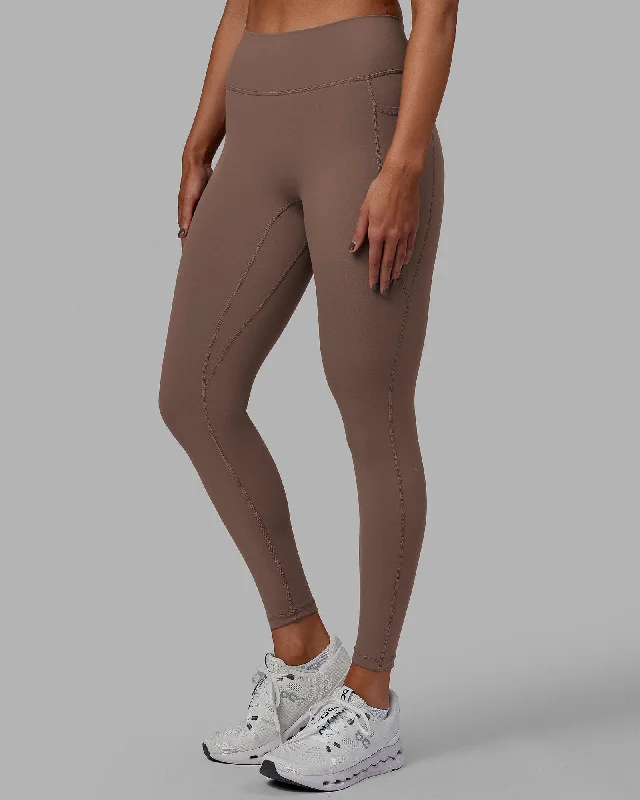 Fusion Full Length Leggings with Pockets - Deep Taupe