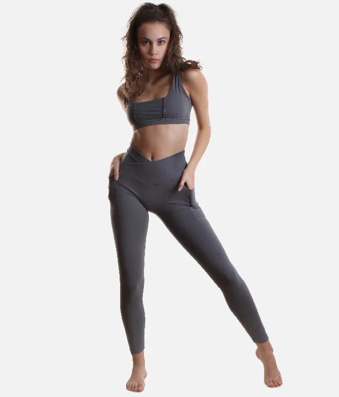 Hourglass Fit Leggings in Slate - High-Waisted, Full-Length, Squat-Proof Elegant Sheer Leggings Hourglass Fit Leggings in Slate - High-Waisted, Full-Length, Squat-Proof Elegant Sheer Leggings