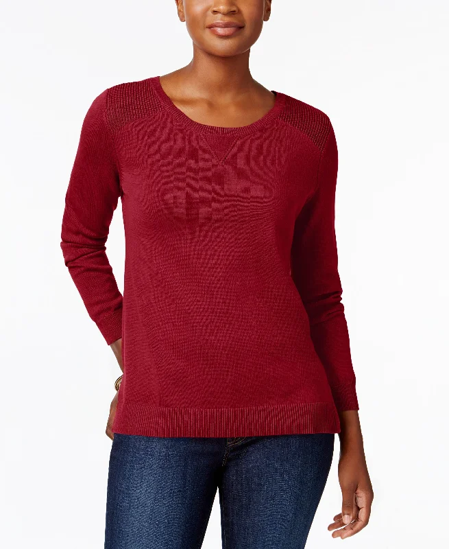 Karen Scott Side Slit Cotton Sweater