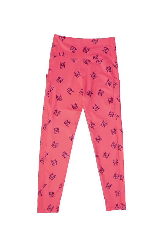 NEON PINK LEGGINGS Trendy Color Block Leggings