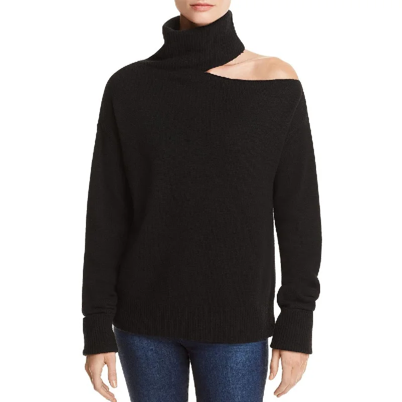 Paige Womens Raundi Wool Blend Cutout Turtleneck Sweater