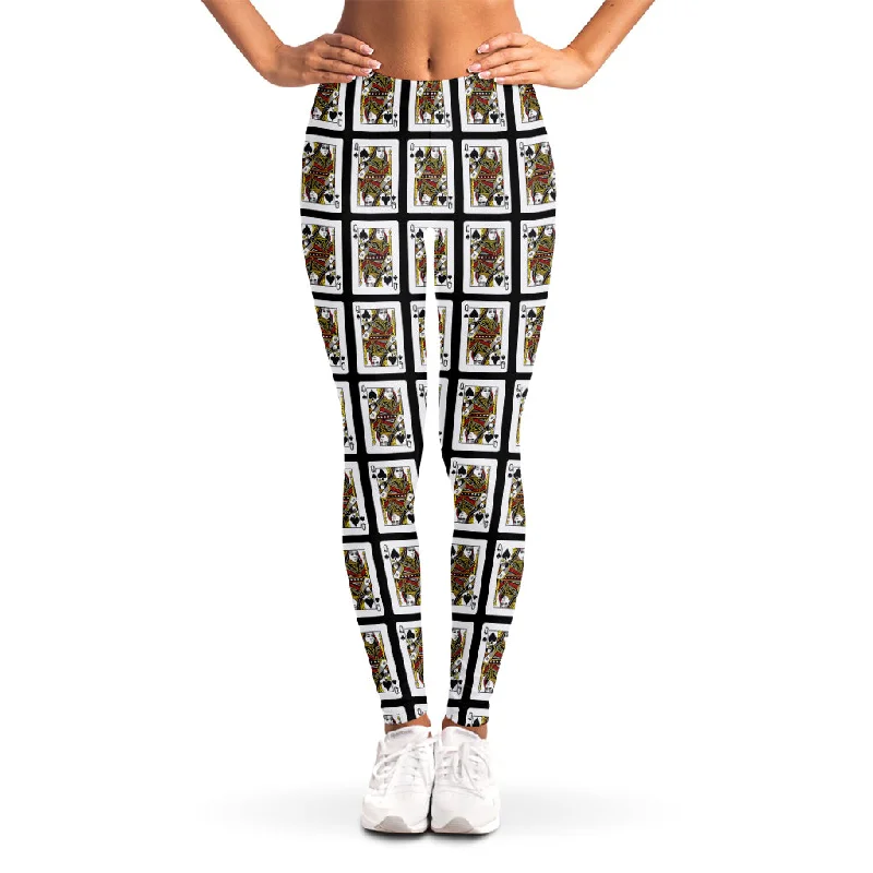 Queen Of Spades Pattern Print Women's Leggings