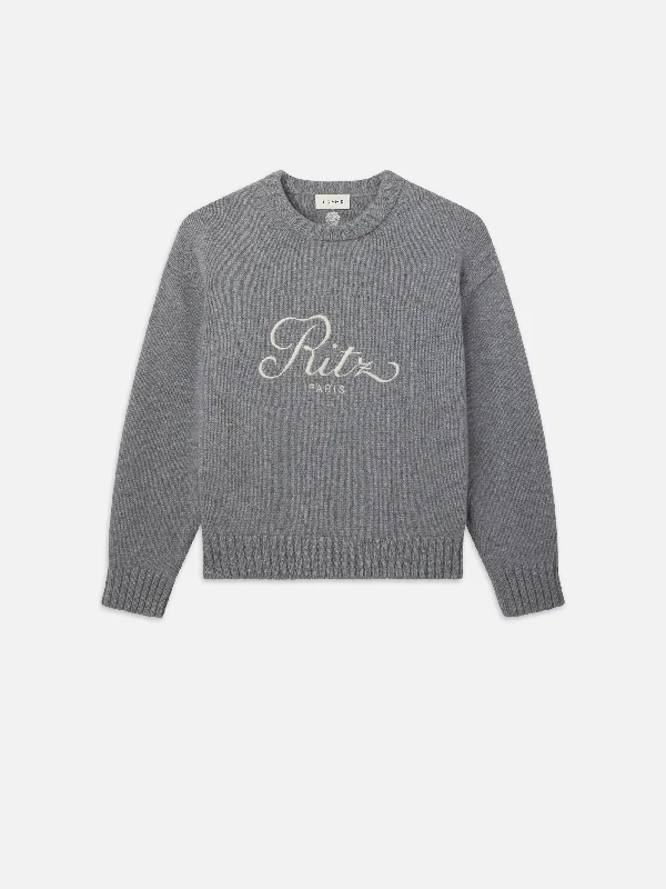 Ritz Unisex Cashmere Sweater -- Grey Melange