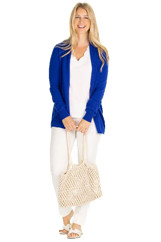 The 100% Cashmere Maeve Mini Duster Sweater in Regatta Blue