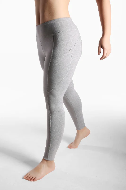Women Stylish Leggings - Solid-Gray Cozy Full-Length Workout Leggings