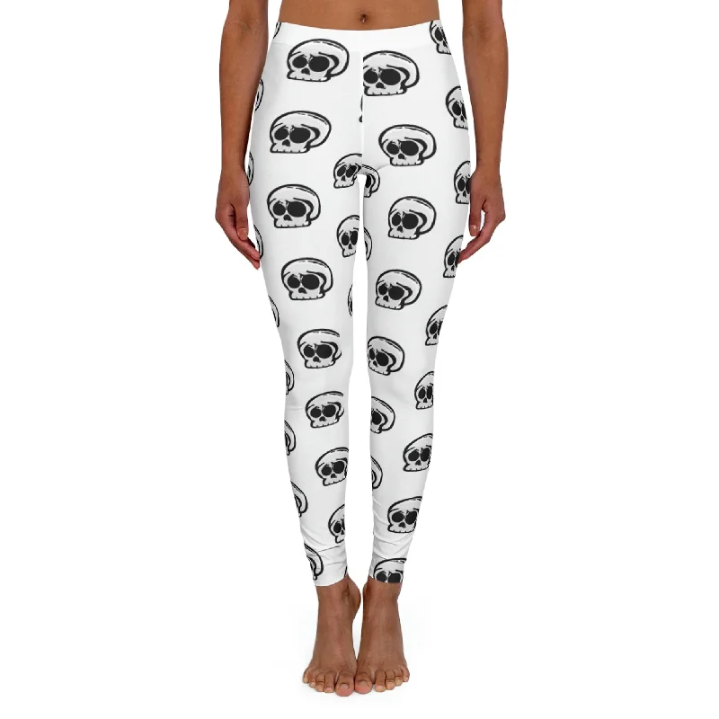 Women's Skull Heads White Spandex Leggings