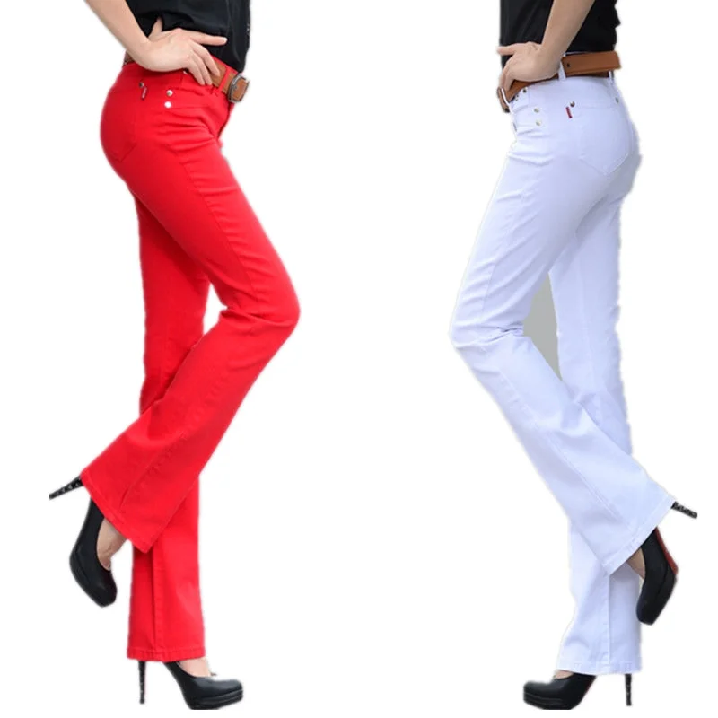 2017 autumn new candy color Women Jeans Long stretch Slim Fit jeans straight lager Size Sexy Fashion Casual Lady trousers Z2401