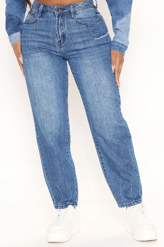 Above The Rest Non Stretch Mom Jeans - Dark Wash