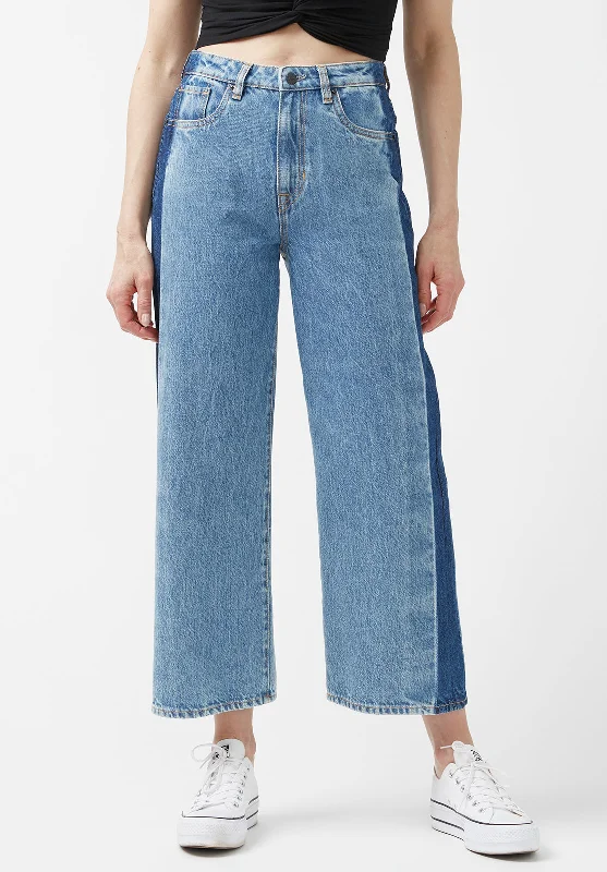 High Rise Wide Leg Addisson Women’s Cropped Jeans in Shadow Wash Blue - BL15896 Trendy Plus Size Jeans High Rise Wide Leg Addisson Women’s Cropped Jeans in Shadow Wash Blue - BL15896 Trendy Plus Size Jeans