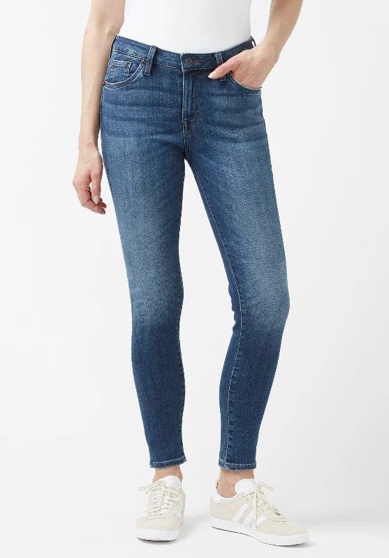 Mid Rise Skinny Alexa Women's Jeans in Mid Blue - BL15669 Chic Dark-Wash Skinny Jeans Mid Rise Skinny Alexa Women's Jeans in Mid Blue - BL15669 Chic Dark-Wash Skinny Jeans