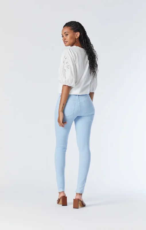 ALISSA SUPER SKINNY JEANS IN ICE BLUE FEATHER BLUE