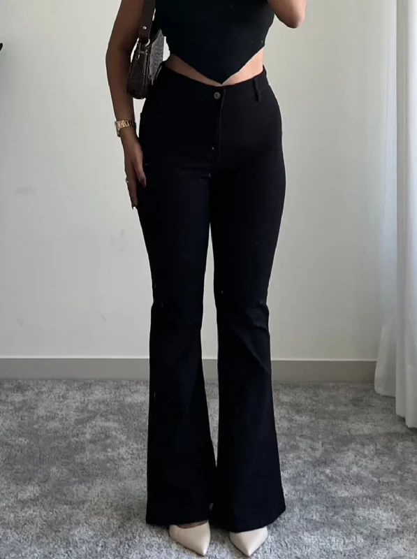 Black Ultra High Rise Flare Jeans