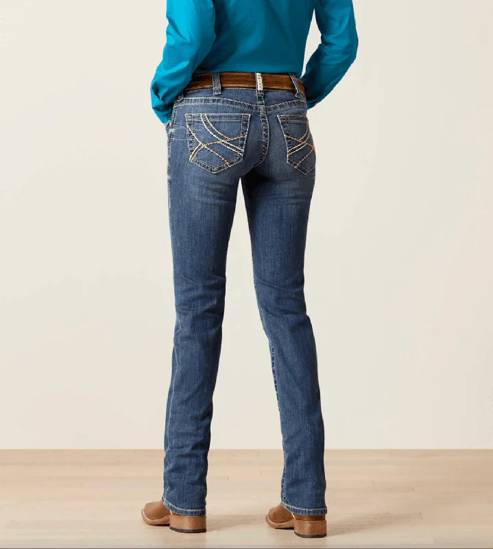 Ariat Women's REAL Mid Rise Everlee Straight Leg Jeans 10045362 Stylish Tapered Fit Jeans Ariat Women's REAL Mid Rise Everlee Straight Leg Jeans 10045362 Stylish Tapered Fit Jeans