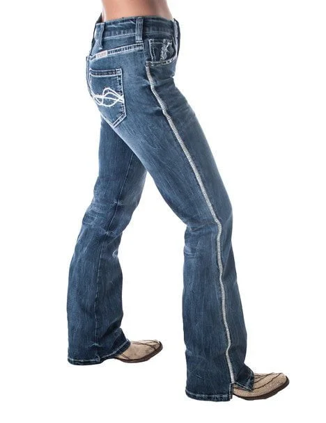 Cowgirl Tuff Womens Lightning Medium Wash Cotton Blend Jeans Trendy Pleated Waist Jeans Cowgirl Tuff Womens Lightning Medium Wash Cotton Blend Jeans Trendy Pleated Waist Jeans