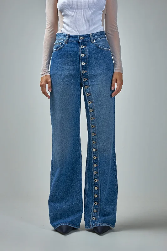 Buttoned Leg Jeans