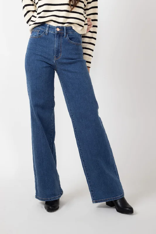 Judy Blue High Rise Vintage Wide Leg Jeans for Women | 82553-MD Stylish Relaxed Fit Skinny Jeans Judy Blue High Rise Vintage Wide Leg Jeans for Women | 82553-MD Stylish Relaxed Fit Skinny Jeans