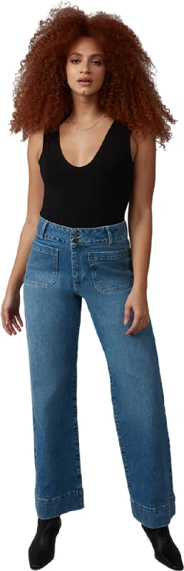 Colette High Rise Wide Leg Jeans - Women's|-|Jean à jambe large à taille haute Colette - Femme Comfortable Zip-Up Skinny Jeans Colette High Rise Wide Leg Jeans - Women's|-|Jean à jambe large à taille haute Colette - Femme Comfortable Zip-Up Skinny Jeans