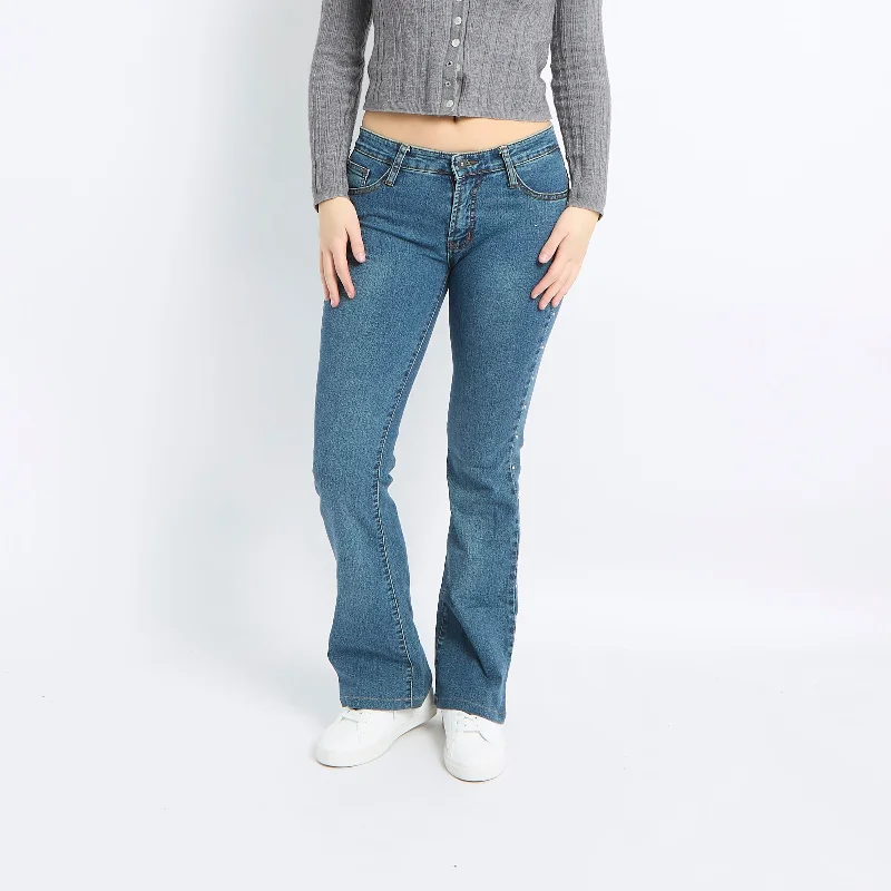 Studded Detail Mid Waist Jeans - UK 10