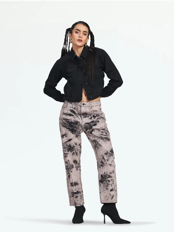 Valencia Black Tie Dye Mom Jeans