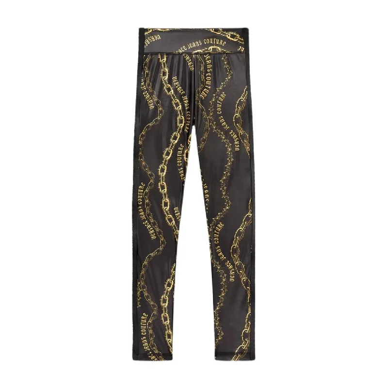 Versace Jeans Couture Chain Couture Print Black & Gold Leggings