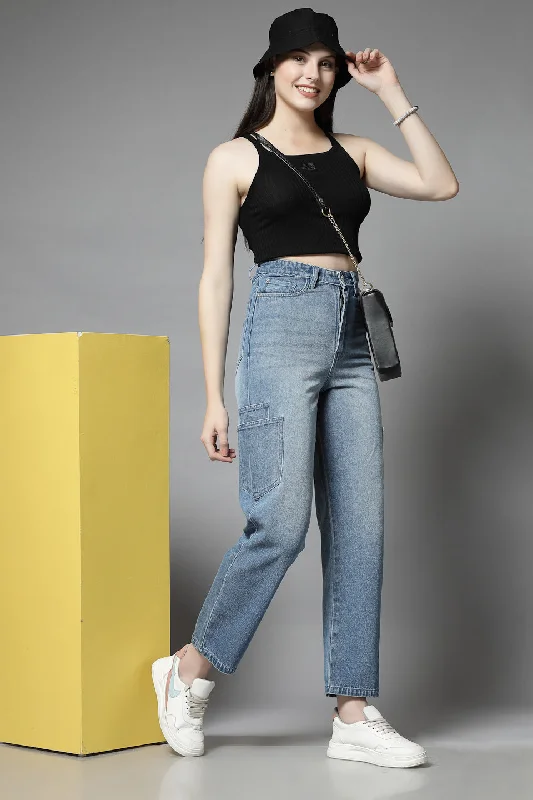 Women Smart Straight Fit High-Rise Jeans