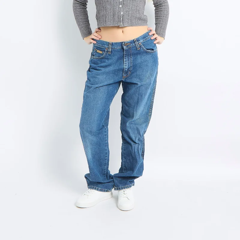 Wrangler Straight Leg Jeans - UK 10 Comfortable Folded Hem Jeans